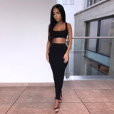 Dulzura 2019 verano mujer conjunto de dos piezas conjunto de falda crop top tops sexy punto festival fiesta chándal ropa streetwear elegante
