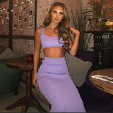 Dulzura 2019 verano mujer conjunto de dos piezas conjunto de falda crop top tops sexy punto festival fiesta chándal ropa streetwear elegante