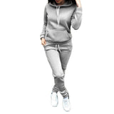 Sudaderas con capucha para mujer Conjunto de ropa de pantalón Conjunto informal de 2 piezas Ropa de abrigo Chándal sólido Conjunto de mujer Pantalones superiores Traje de mujer
