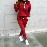Sudaderas con capucha para mujer Conjunto de ropa de pantalón Conjunto informal de 2 piezas Ropa de abrigo Chándal sólido Conjunto de mujer Pantalones superiores Traje de mujer