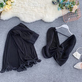Gaganight Conjunto de dos piezas sexy Pantalones de pierna ancha para mujer Traje de 2 piezas Trajes para mujer Blusa corta con cuello en V Elegante conjunto de 2 piezas