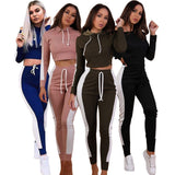 Nuevos pantalones de fitness de moda caliente pantalones de mujer de cintura alta elásticos camisa de rayas sexy casual Traje de dos piezas para mujer delgada