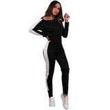 Nuevos pantalones de fitness de moda caliente pantalones de mujer de cintura alta elásticos camisa de rayas sexy casual Traje de dos piezas para mujer delgada