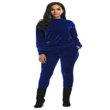 Nueva primavera caliente y otoño personalidad de la moda de terciopelo dorado de cintura alta pantalones de manga larga sexy temperamento casual traje de mujer