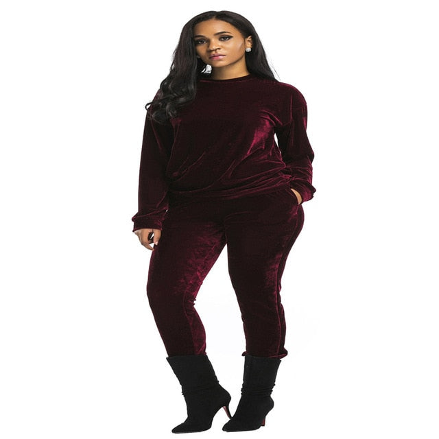 Nueva primavera caliente y otoño personalidad de la moda de terciopelo dorado de cintura alta pantalones de manga larga sexy temperamento casual traje de mujer
