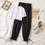 Conjunto de dos piezas ropa de verano para mujer 2019 nuevo dresy damskie moda casual pantalones anchos pierna estampado de cerdo camiseta 2 piezas conjunto mujer