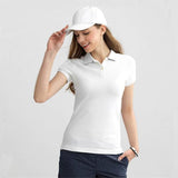 2019 polo de la manera camisa del verano de las nuevas mujeres de manga corta casuales Delgado Polos Mujer Camisas Tops femenino de la talla de algodón Polo