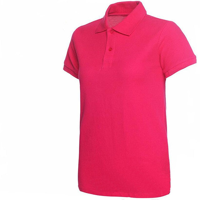2019 polo de la manera camisa del verano de las nuevas mujeres de manga corta casuales Delgado Polos Mujer Camisas Tops femenino de la talla de algodón Polo