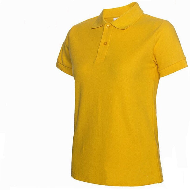 2019 polo de la manera camisa del verano de las nuevas mujeres de manga corta casuales Delgado Polos Mujer Camisas Tops femenino de la talla de algodón Polo