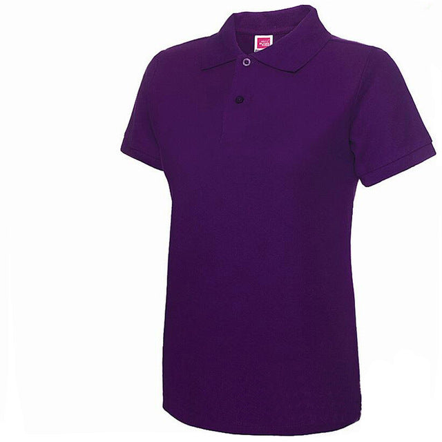 2019 polo de la manera camisa del verano de las nuevas mujeres de manga corta casuales Delgado Polos Mujer Camisas Tops femenino de la talla de algodón Polo